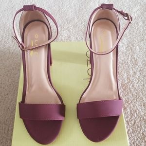 Wine Block High Heel Sandal